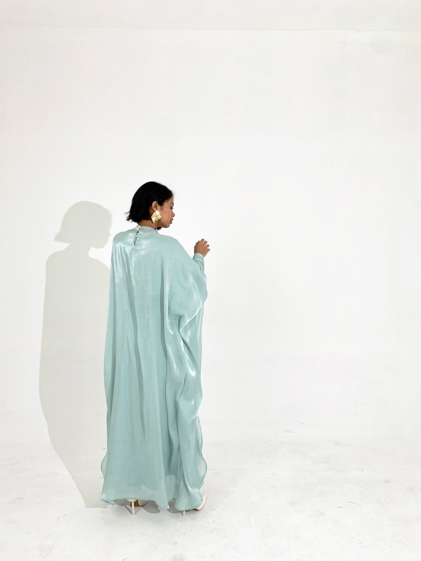 Sheen Kaftan Dress in Light Aquamarine - emnasecret